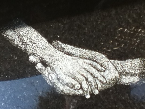 Etched hands